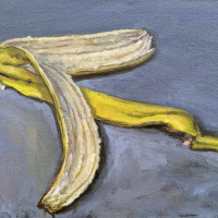 Banana Peel. 9x12. Oil on canvas mounted on panel.