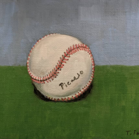 Signed Ball. 6x8 in. oil on linen mounted on panel.