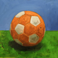Soccer ball. 14 x16. Oil on canvas