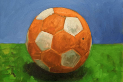 Soccer ball. 14 x16. Oil on canvas