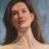 Portrait study.  12x10.  Oil on canvas on panel.