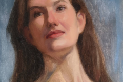 Portrait study.  12x10.  Oil on canvas on panel.