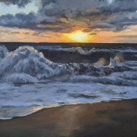 Sunrise at Nauset. 16x20. Oil on canvas